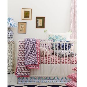 Roberta Roller Rabbit - Crib Skirt (pink elephant print )